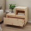 vidaXL Bedside Cabinet Set of 2 Natural Wood Solid pine wood