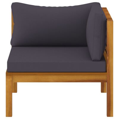 vidaXL 5 Piece Patio Lounge Set with Cushion Solid Acacia Wood