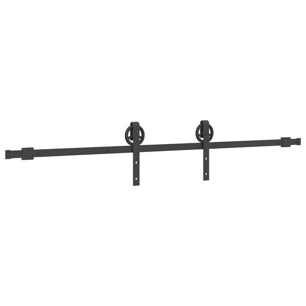 vidaXL Sliding Door Hardware Kit 78.7 " Steel Black