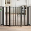 vidaXL Dog Gate Set of 3 Black Solid fir wood 59.1 in long