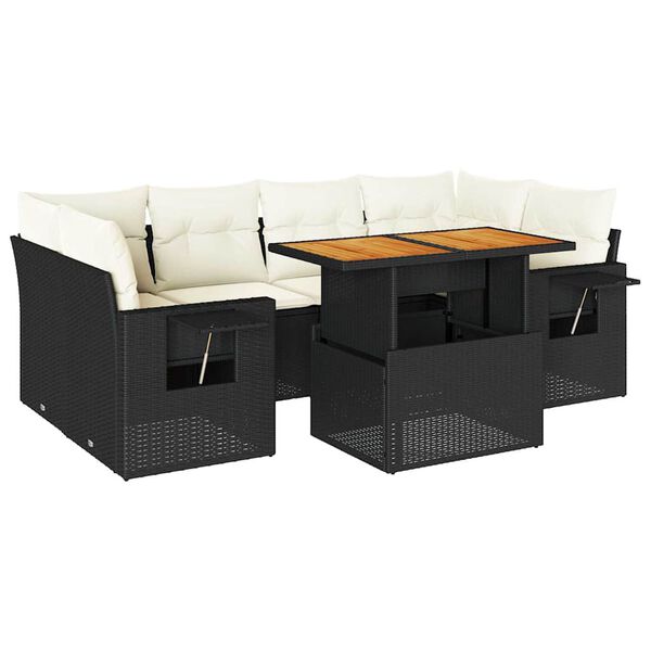 vidaXL Garden Sofa Set Black