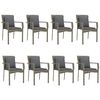 vidaXL Garden Dining Set Black and grey