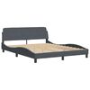 vidaXL Bed Frame with LED without Mattress Dark Gray 59.8"x79.9" Velvet