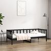 vidaXL Day Bed without Mattress Black 80 x 78.7 " Solid Wood Pine