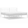 vidaXL Metal Bed Frame White Powder-coated steel Double size, 79x79 in