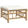vidaXL Garden Lounge Set Cream Bamboo, Polyester Large Modular