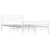 vidaXL Bed Frame White Metal frame with plywood slats Double Durable