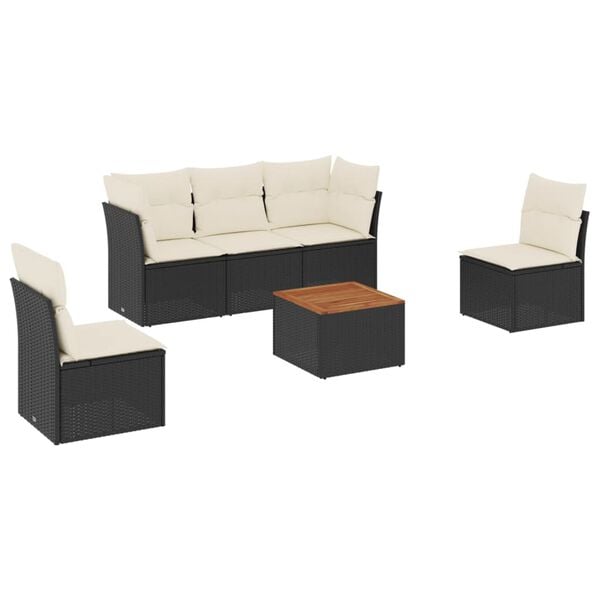 vidaXL Garden Sofa Set Black