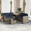 vidaXL Patio Sofa Gray PE Rattan Large UV-Resistant Materials
