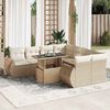 vidaXL Garden Sofa Set Beige Poly Rattan Large Garden Sofa Set