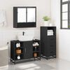 vidaXL Bathroom Furniture Set Black Engineered wood, metal, glass Standard