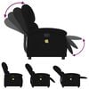 vidaXL Massage Recliner Chair Black Velvet, metal, plywood Single