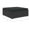 vidaXL Garden Lounge Set Black PE Rattan, Powder-Coated Steel, Polyester