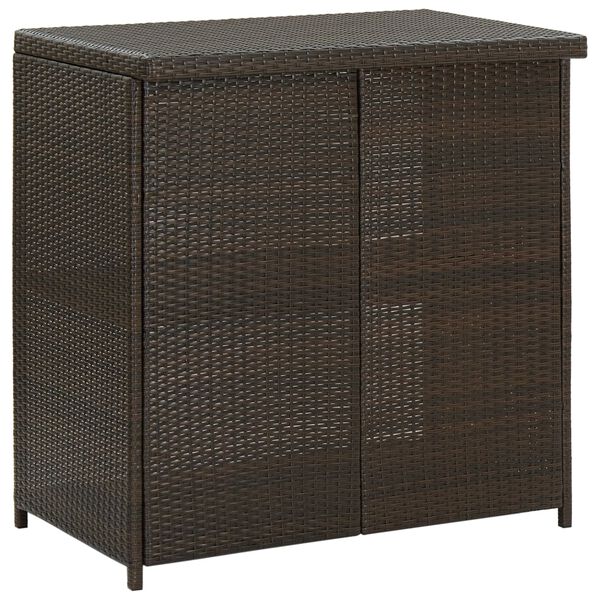 vidaXL Bar Set Brown PE rattan, steel Large Bar Set Rectangular