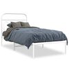 vidaXL Bed Frame White Steel 35.4 x 79.0 in Bed Frame Rectangular