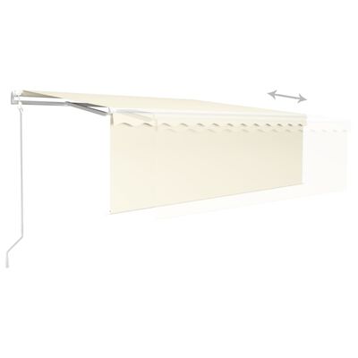 vidaXL Automatic Retractable Awning with Blind 13.1'x9.8' Cream