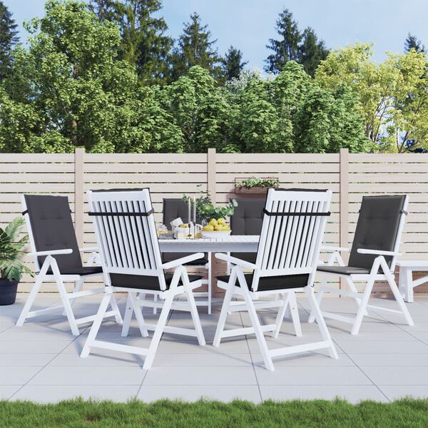 vidaXL Highback Chair Cushion Set of 6 Melange Anthracite 100% polyester