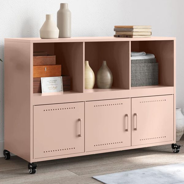 vidaXL Sideboard Pink Cold-rolled steel Medium Sideboard Rectangular