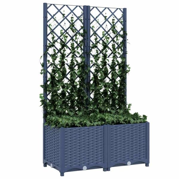 vidaXL Garden Planter Blue Grey Polypropylene Large Planters