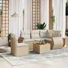 vidaXL Garden Sofa Set Beige and cream white PE rattan 6 Piece Set