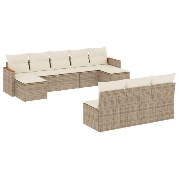 vidaXL Garden Sofa Set Beige, Cream White