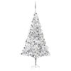 vidaXL Artificial Pre-lit Christmas Tree with Ball Set Silver 94.5" PET