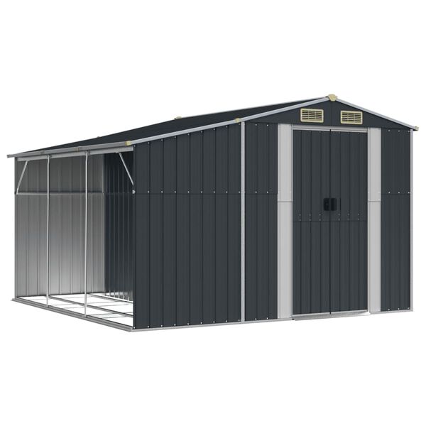 vidaXL Garden Shed Anthracite Galvanized steel, PP (polypropylene) Large