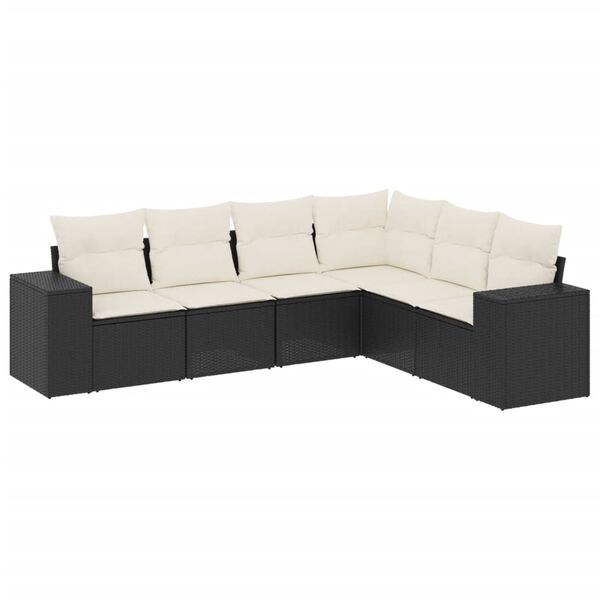 vidaXL Garden Sofa Set Black, Cream white