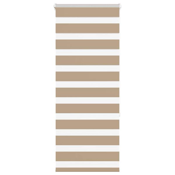 vidaXL Zebra Blind Sand brown 100% polyester 25.6x59.1 in
