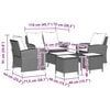 vidaXL Garden Sofa Set Grey PE rattan, tempered glass, powder-coated steel