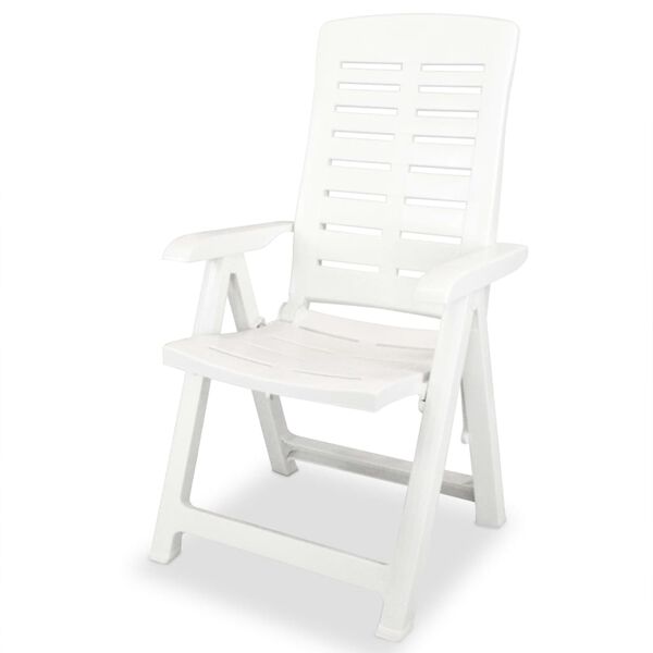 vidaXL Garden Chair Set of 2 White Plastic Standard Foldable