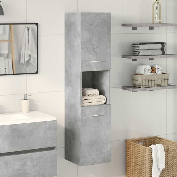 vidaXL Bathroom Hanging Cabinet Concrete grey Engineered wood 51.2 in tall