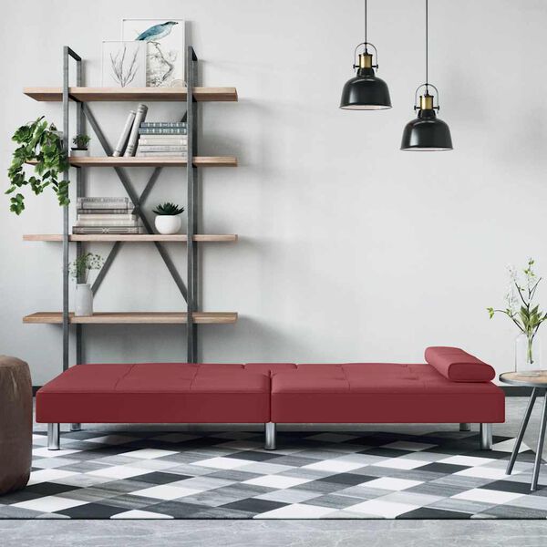 vidaXL Sofa Bed Wine Red