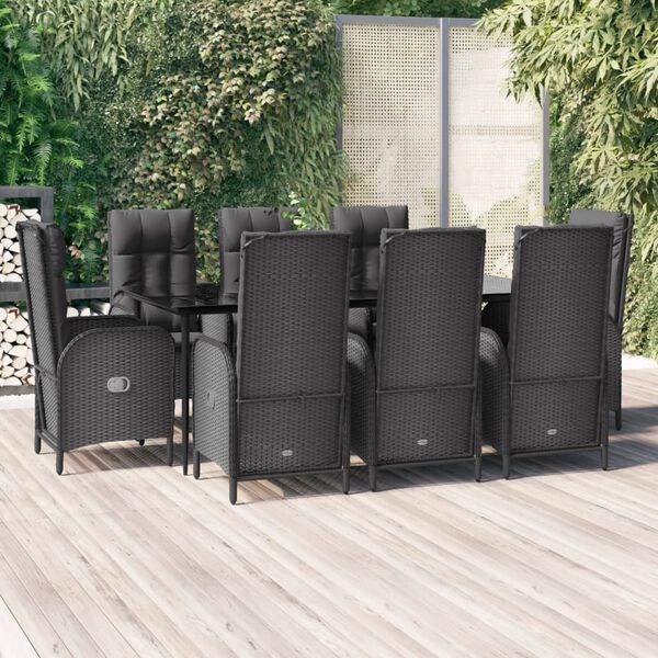 vidaXL Garden Dining Set Black