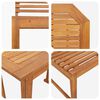 vidaXL Garden Bench Set 3 pcs Brown solid acacia wood