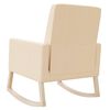vidaXL Rocking Chair Cream 100% polyester, solid rubber wood, plywood