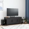 vidaXL TV Cabinet Black Cold-rolled steel Medium TV Cabinet