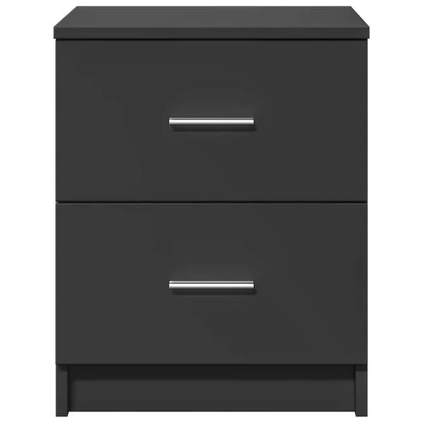 vidaXL Bedside Cabinet Set of 2 Black Engineered wood Medium