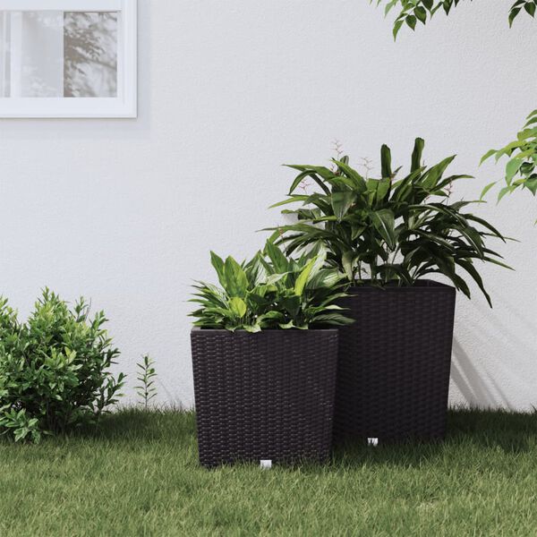 vidaXL Planter Brown Polypropylene Medium Removable Covers Planter