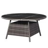 vidaXL 9 Piece Patio Dining Set Poly Rattan Anthracite & Gray
