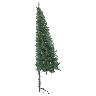 vidaXL Corner Artificial Christmas Tree LEDs&Ball Set Green 59.1" PVC