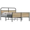 vidaXL Bed Frame Sonoma oak Steel, engineered wood Double Bed Frame