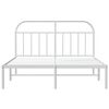 vidaXL Bed Frame White Steel Full Bed Frame Rectangular Traditional