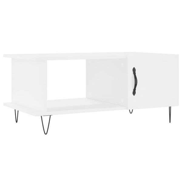 vidaXL Coffee Table White Engineered wood, Iron 35.4 x 19.7 x 15.7 in