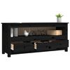 vidaXL TV Cabinet Black Solid pine wood, metal
