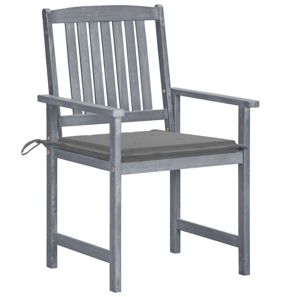 vidaXL Garden Chair Set of 6 Grey Solid Acacia wood Medium Durable