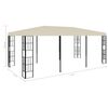 vidaXL Gazebo Cream and Black Polyester, Steel Large Durable Gazebo