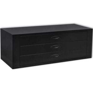 vidaXL Metal Tool Chest 3 Drawers Black