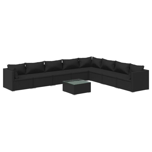 vidaXL Garden Lounge Set Black
