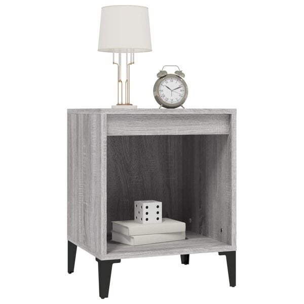 vidaXL Bedside Cabinet Grey Sonoma Engineered Wood Medium